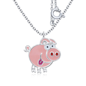 Naughty Piggy Silver Necklace SPE-4045